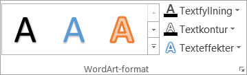 Gruppen WordArt-format