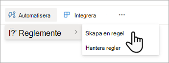 Skapa en regel för att automatisera en lista i SharePoint.