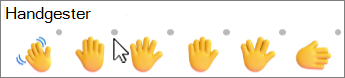 Emojier med en grå punkt för att ändra hudton.