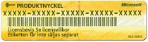 Typisk etikett med produktnyckel för Office för Mac 2011 med skiva