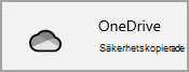 OneDrive-ikonen från Windows 10 Inställningar, som bekräftar att alla mappar är helt säkerhetskopierade.