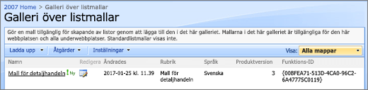 Listgalleri med en listmall