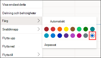 Färgval för Outlook Web Calendar med anpassat