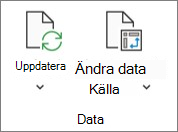 Bild av menyfliksområdet i Excel