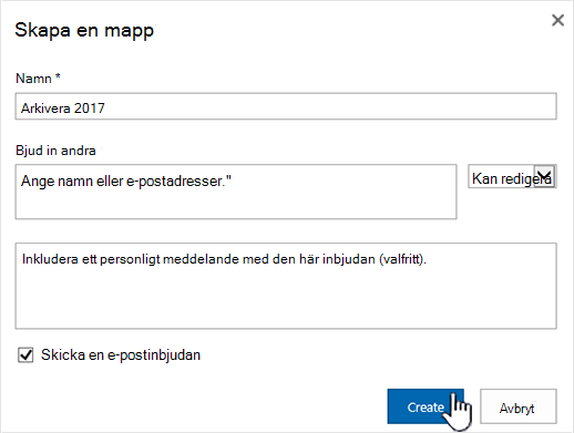 Dialogrutan Dela i klassiskt läge i SharePoint Online