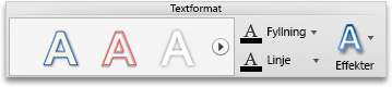 Fliken Format, gruppen Textalternativ