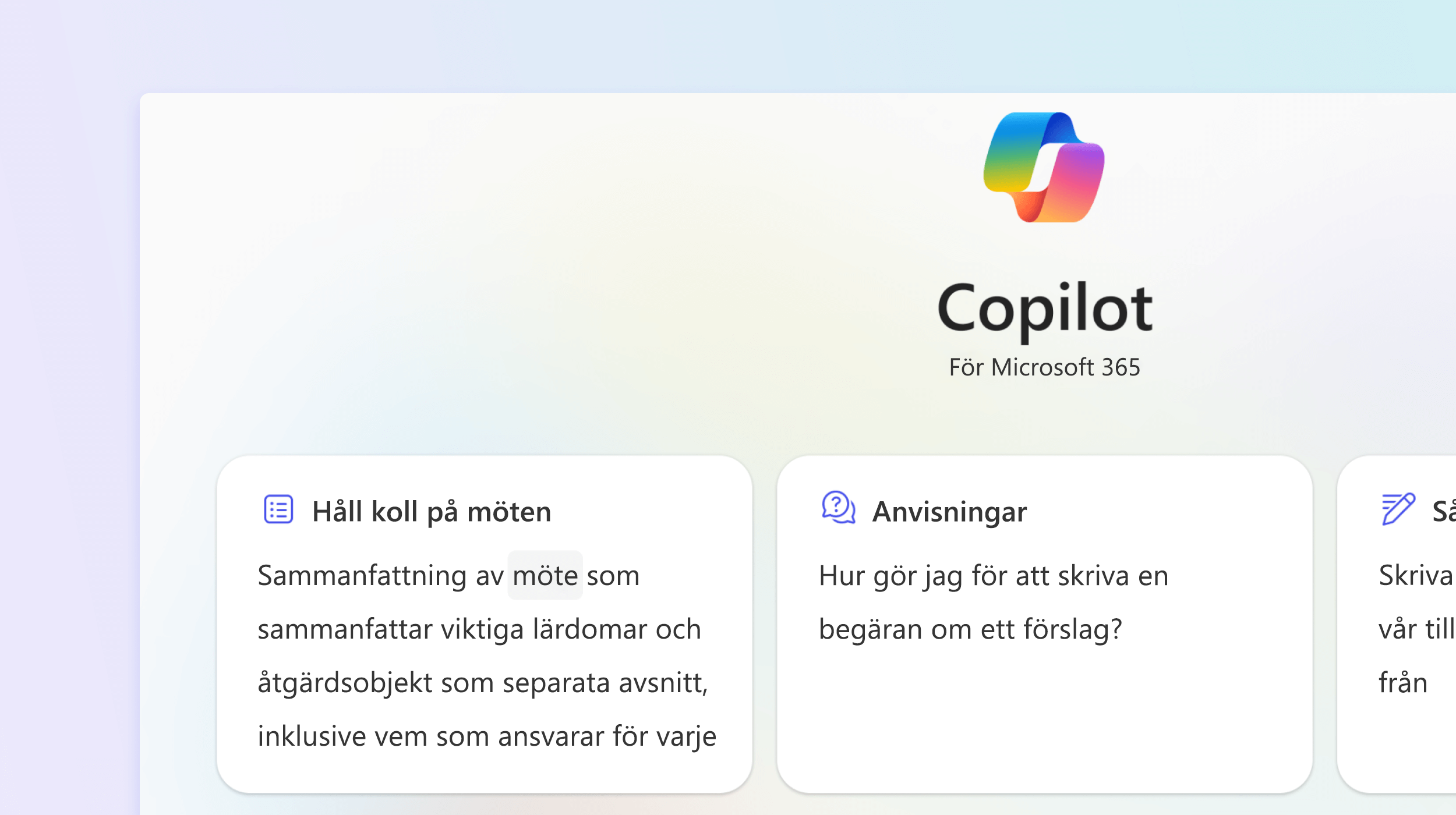 Skärmbild som visar när Microsoft 365 Chat blir uppdaterad om möten.