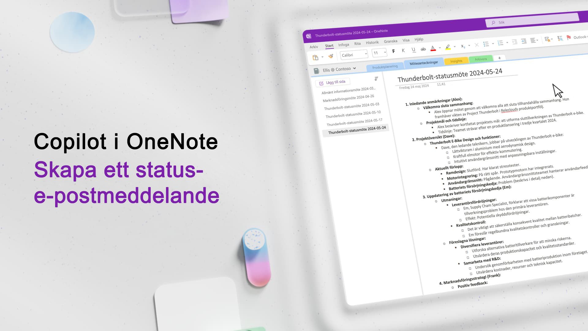 Video: Utkast och e-post med Copilot i OneNote