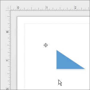 Dra formen till en stödlinje för att limma den mot layoutstödpunkten.