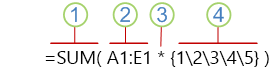 Syntax för matrisformel med matriskonstant