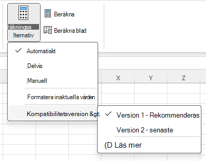 Menu to change Compatibility Version:

Formula > Calculation Options > Compatibility Versions