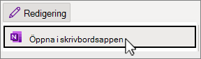 Öppna i skrivbordsappmenyn