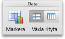 Fliken Diagram i Excel, gruppen Data