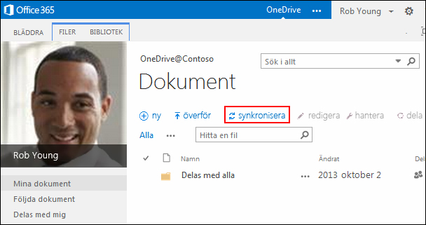 OneDrive for Business-bibliotek i Office 365