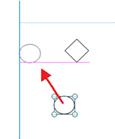 Exempel på hur du justerar ett objekt med stödlinjer eller andra objekt i Publisher 2010