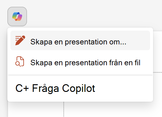 Copilot-knapp ovanför PowerPoint-bild