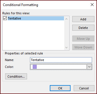 Du kan definiera flera olika regler för conditoinal-formatering.