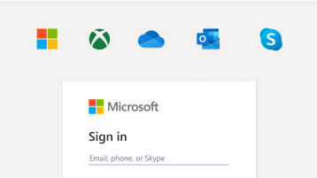 รูปของการลงชื่อเข้าใช้ด้วยบัญชี Microsoft