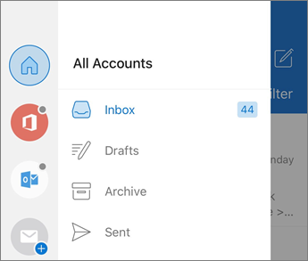 การเพิ่มบัญชีผู้ใช้ใน Outlook mobile