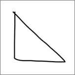 แสดงสามเหลี่ยมมุมขวาที่วาดด้วยหมึก
