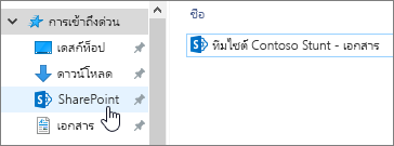 โฟลเดอร์ SharePoint ที่ซิงค์บนพีซีของคุณกับ SharePoint ที่เลือกไว้