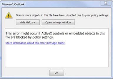 ข้อผิดพลาดใน Outlook