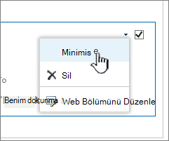 Ayarlar aşağı okuna ve ardından Simge Durumuna Küçült'e tıklayın