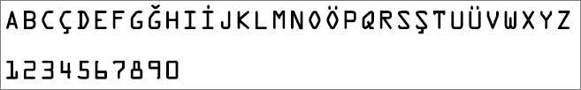 Bir Office ürün anahtarında harf ve rakamlar için kullanılan yazı tipini gösterir