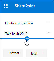 SharePoint iletişim sitesindeki alt bilgiye bağlantı veya etiket ekleyin.