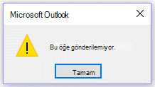 Microsoft Outlook hata iletisi, Bu kez gönderilemiyor.