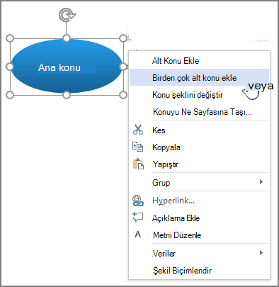 bir konu seçin, sağ tıklayın ve birden çok konu ekle'yi seçin