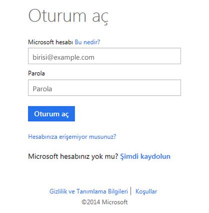 Microsoft oturum aç