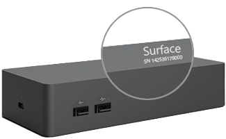 Surface Dock'ta seri numarası