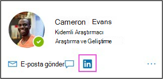 Profil kartında gösterilen LinkedIn simgesi