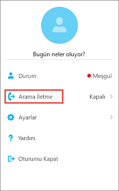 iOS için Skype Kurumsal giriş ekranı arama iletme seçeneği