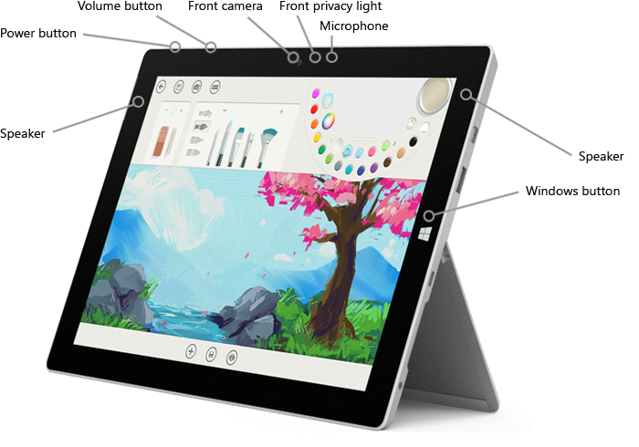 Surface 3'ün önündeki özellikler