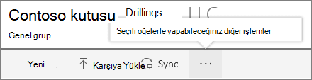 SharePoint Onine Belge Kitaplığı menüsü