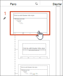 Küçük resim panelinden seçilen asıl slayt