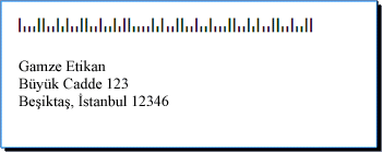 Address label with barcode