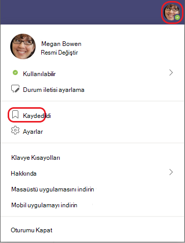 Sohbete kaydedilmiş profil