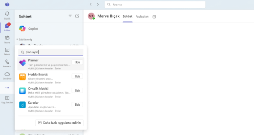 Planner’da Copilot’un nasıl ekleneceğini gösteren ekran görüntüsü.
