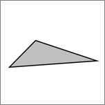 Farklı uzunluklarda üç kenarı olan bir üçgen gösterir.
