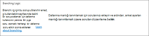 Yeni soru iletişim kutusunda dallanma mantığı bölümü