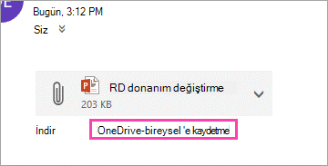 OneDrive'a ek kaydetmek için indirme bağlantısı.