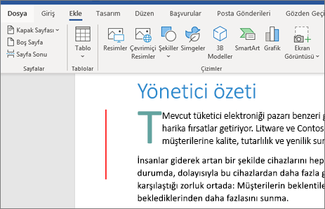 Office 365 Word Resimler SmartArt Grafikler