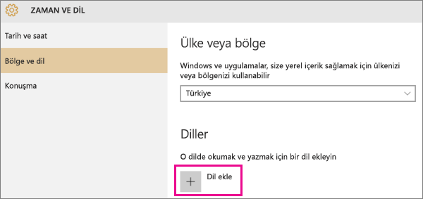 Windows 10’da dil ekleme