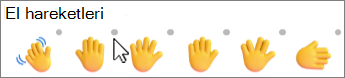 Cilt tonlarını değiştirmek için gri noktalı emojiler.