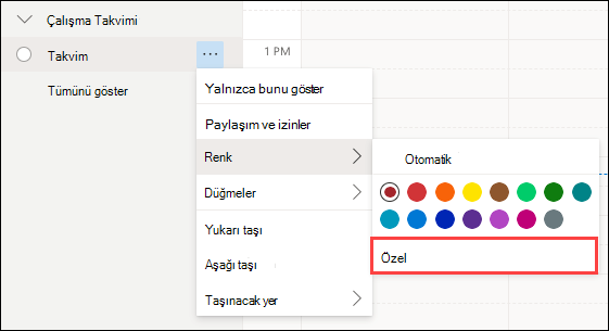 Outlook Web Takvim Renk Seçimi Özel