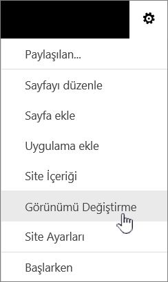 Görünümü değiştir seçeneğinin vurgulandığı Ayarlar menüsü