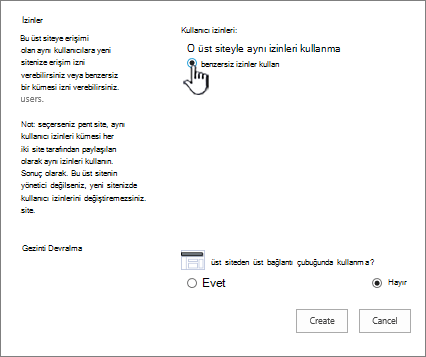 Benzersiz izinlere sahip kurumsal wiki ekranı ekleme vurgulanmış